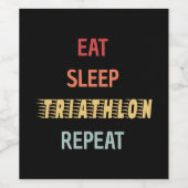Étiquette Pour Bouteilles De Vin Triathlon - Manger Dormir Triathlon Répéter (Étiquettes simples)