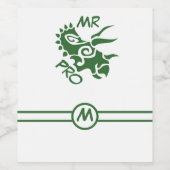 Étiquette Pour Bouteilles De Vin Tricératops Green Mister Pro (Étiquettes simples)