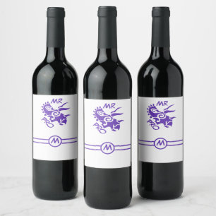 Étiquette Pour Bouteilles De Vin Tricératops Pro Purple Mister