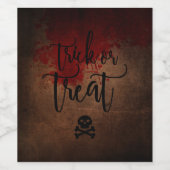 Étiquette Pour Bouteilles De Vin Trick ou traiter Bloody (Étiquettes simples)