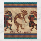 Étiquette Pour Bouteilles De Vin Trio Kokopelli (Étiquettes simples)