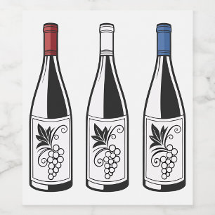 Étiquette Pour Bouteilles De Vin Trois ensembles d'étiquettes de nourriture et de b