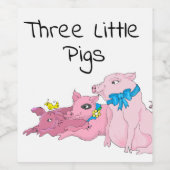 Étiquette Pour Bouteilles De Vin Trois petits cochons (Étiquettes simples)