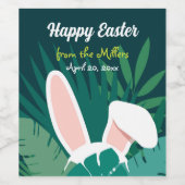 Étiquette Pour Bouteilles De Vin Tropical Jungle Easter Bunny Custom Wine Label (Étiquettes simples)
