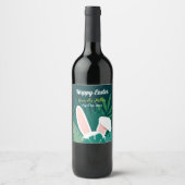 Étiquette Pour Bouteilles De Vin Tropical Jungle Easter Bunny Custom Wine Label (Devant)