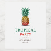 Étiquette Pour Bouteilles De Vin Tropical party retro pineapple (Étiquettes simples)