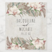 Étiquette Pour Bouteilles De Vin Tropical White Orchid Floral Beach Desert Mariage (Étiquettes simples)