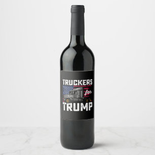 Étiquette Pour Bouteilles De Vin Truckers Pour Trump Élection Présidentielle Vintag