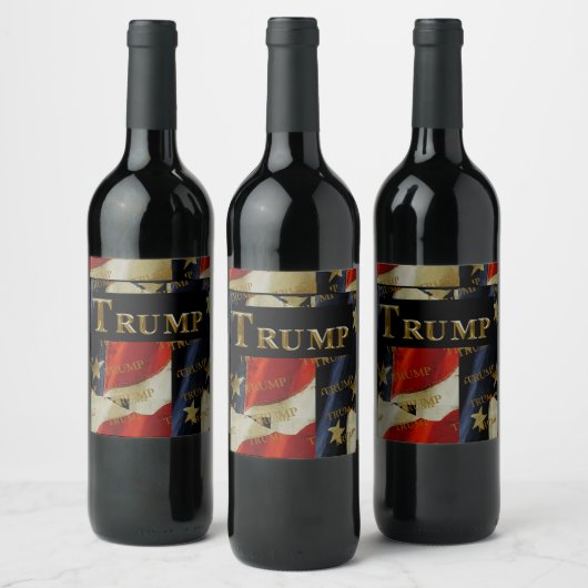ÉTIQUETTE POUR BOUTEILLES DE VIN TRUMP (Bouteilles)