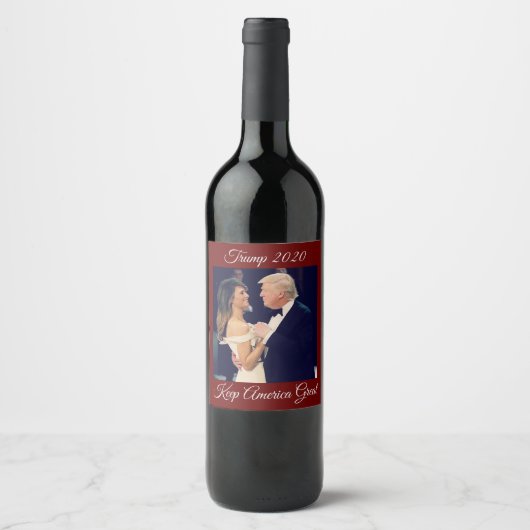 Étiquette Pour Bouteilles De Vin Trump 2020 - Garder l'Amérique grande (Devant)