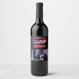 Étiquette Pour Bouteilles De Vin Trump 2020 Garder l'Amérique grande - Promesses te