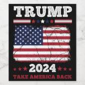 Étiquette Pour Bouteilles De Vin Trump 2024 (Étiquettes simples)