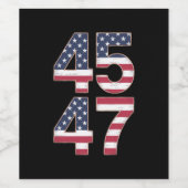 Étiquette Pour Bouteilles De Vin Trump 2024 45 47 (Étiquettes simples)