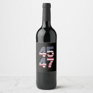 Étiquette Pour Bouteilles De Vin Trump 2024 45 47