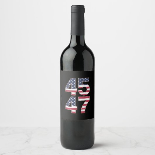 Étiquette Pour Bouteilles De Vin Trump 2024 45 47 (Devant)