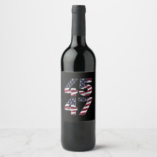 Étiquette Pour Bouteilles De Vin Trump 2024 45 47 États-Unis Vintages
