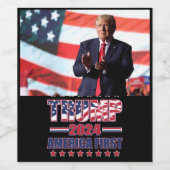 Étiquette Pour Bouteilles De Vin Trump 2024 Amérique d'abord (Étiquettes simples)