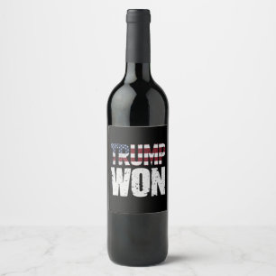 Étiquette Pour Bouteilles De Vin Trump a gagné la 47e élection présidentielle améri