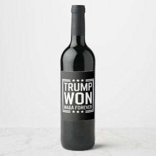Étiquette Pour Bouteilles De Vin Trump a gagné la 47e élection présidentielle améri