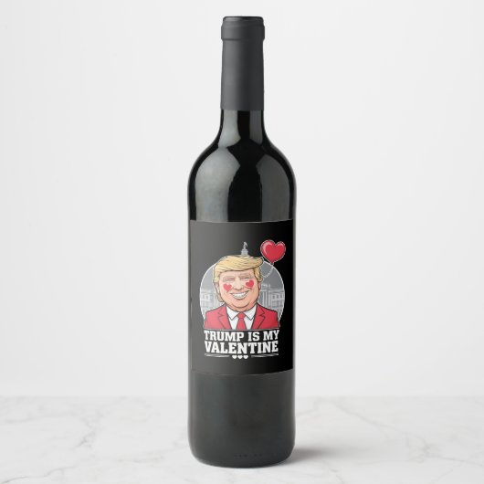 Étiquette Pour Bouteilles De Vin Trump est ma Saint Valentin (Devant)
