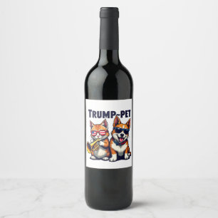 Étiquette Pour Bouteilles De Vin Trump familier Trump Rendre nos animaux en sécurit