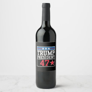 Étiquette Pour Bouteilles De Vin Trump remporte l'élection 2024 Trump a gagné 2024
