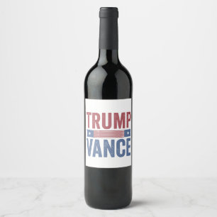 Étiquette Pour Bouteilles De Vin Trump Vance Républicain Élection Américaine Cadeau