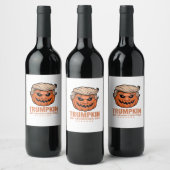 Étiquette Pour Bouteilles De Vin Trumpkin Citrouille, Halloween classique (Bouteilles)