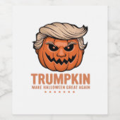 Étiquette Pour Bouteilles De Vin Trumpkin Citrouille, Halloween classique (Étiquettes simples)
