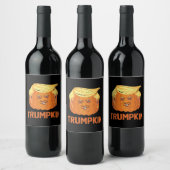 Étiquette Pour Bouteilles De Vin Trumpkin drôle Citrouille d'Halloween (Bouteilles)