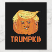 Étiquette Pour Bouteilles De Vin Trumpkin drôle Citrouille d'Halloween (Étiquettes simples)