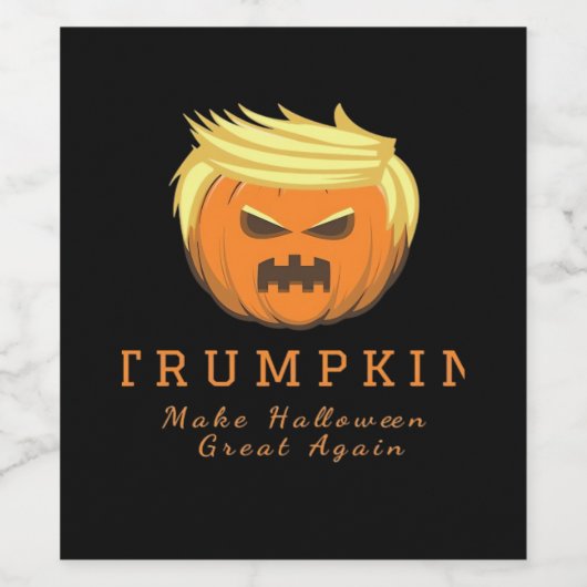 Étiquette Pour Bouteilles De Vin Trumpkin rend Halloween grand à nouveau - Déplaisa (Étiquettes simples)