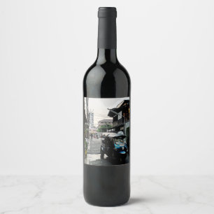 Étiquette Pour Bouteilles De Vin Tuk Tuk À Bangkok Thaïlande