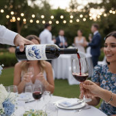 Étiquette Pour Bouteilles De Vin Tulipes dans Delft Blue personnalisable