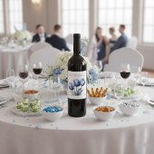 Étiquette Pour Bouteilles De Vin Tulipes dans Delft Blue personnalisable