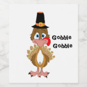 Étiquette Pour Bouteilles De Vin Turquie Thanksgiving comique (Étiquettes simples)