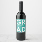 Étiquette Pour Bouteilles De Vin Turquoise | Graduation Gras (Devant)