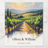Étiquette Pour Bouteilles De Vin Tuscan Sunset Vineyard (Étiquettes simples)