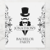 Étiquette Pour Bouteilles De Vin Tuxedo Bachelor (Étiquettes simples)