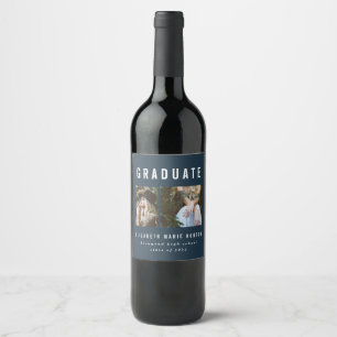 Étiquette Pour Bouteilles De Vin Type graduation multi photo wine label