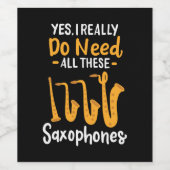 Étiquette Pour Bouteilles De Vin Types de saxophone (Étiquettes simples)