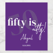 Étiquette Pour Bouteilles De Vin Typographie audacieuse avec Calligraphie 50ème ann (Étiquettes simples)