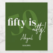 Étiquette Pour Bouteilles De Vin Typographie audacieuse avec Calligraphie 50ème ann (Étiquettes simples)