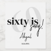 Étiquette Pour Bouteilles De Vin Typographie audacieuse avec Calligraphie 60ème ann (Étiquettes simples)