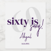 Étiquette Pour Bouteilles De Vin Typographie audacieuse avec Calligraphie 60ème ann (Étiquettes simples)