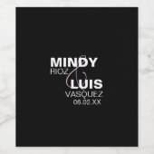 Étiquette Pour Bouteilles De Vin Typographie Gras Esperluette Rose Noir (Étiquettes simples)