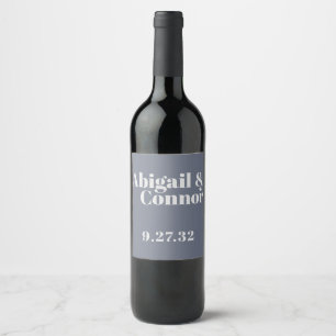 Étiquette Pour Bouteilles De Vin Typographie minimaliste moderne de la lavande bleu