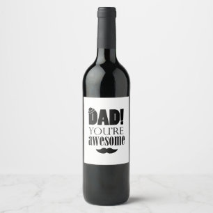 Étiquette Pour Bouteilles De Vin Typographie minimaliste pour la fête des pères !
