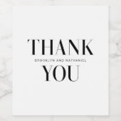 Étiquette Pour Bouteilles De Vin Typographie moderne Gras Merci (Étiquettes simples)