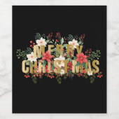 Étiquette Pour Bouteilles De Vin Typographie or Elegante Joyeux Noël (Étiquettes simples)